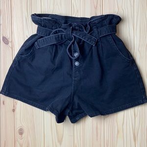 American Eagle black jean button up Mom Short- 10